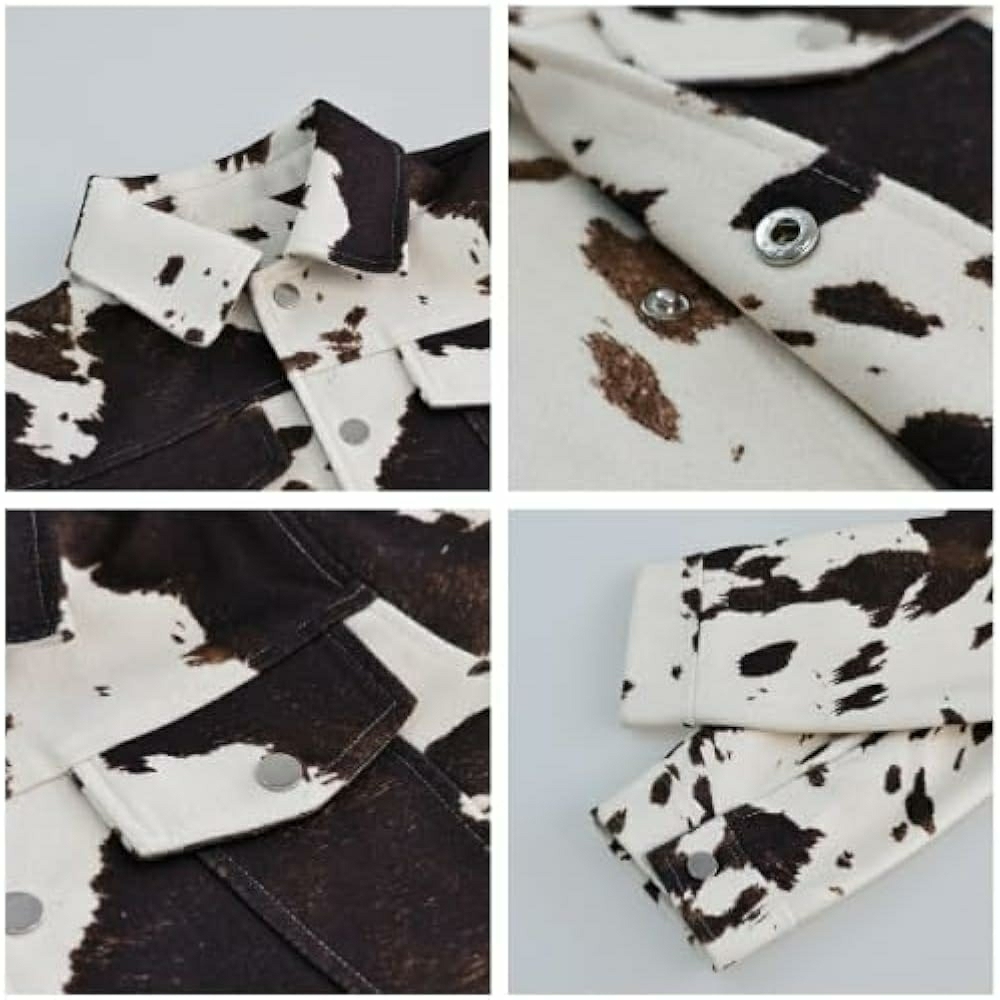 Cowhide Print Women's Jacket - Picture 6 of 8